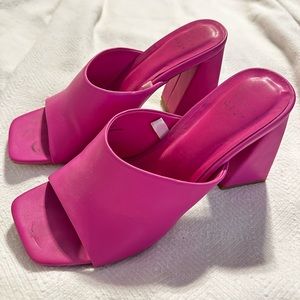Fuchsia Slide-On Heels